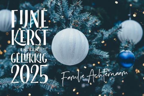 Fijne kerst fotokaart 2025 nieuwjaarskaart